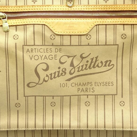 Authentic Louis Vuitton Neverfull GM Purse Monogram Tote Shoulder Bag Brown Tan - Picture 12 of 16